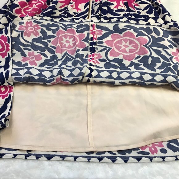 Anthropologie Maeve Peralta Bird Floral Dress w/ Pockets in Pink & Blue, Size 4 - Picture 9 of 15